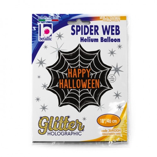 Halloween Spider Web Holographic 18" Foil Balloon 