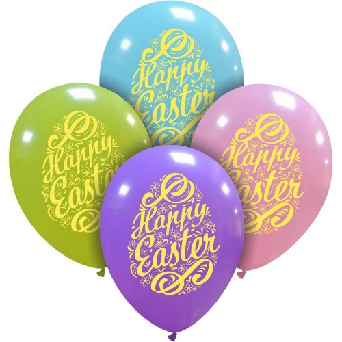 Happy Easter Eggs Pastel 12" Latex Balloons 25ct