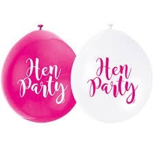 Hen Party 9" Latex Air Fill Balloon - Assorted Colours, Printed 1 Side - 10ct.