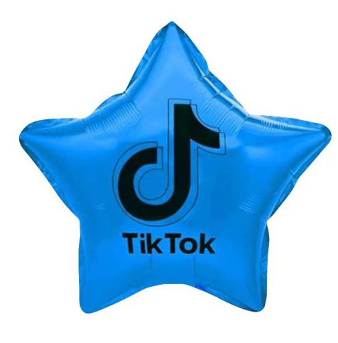 TIKT0K Blue Star 18" Foil Balloon (unpackaged)