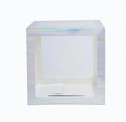 Iridescent Blank Transparent Balloon Boxes 30x30x30cm Pack of 4