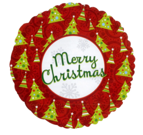 Green And Red Merry Christmas 18" Foil Balloon 
