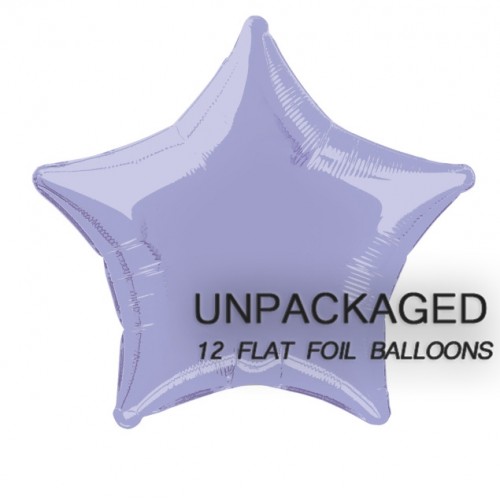 Lavender - Star Shape - 20" foil balloon (Pack of 12, Flat)