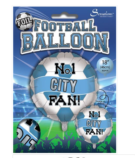 Manchester City No. 1 Soccer Fan 18" Foil Balloon
