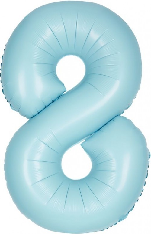 34" Matte Blue Number 8 Foil Balloon