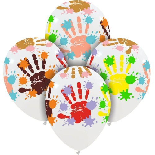 Messy Hands Colour 12" Superior Latex Balloons 25Ct