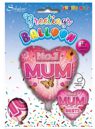 No. 1 Mum Traditional 18" Foil Balloon