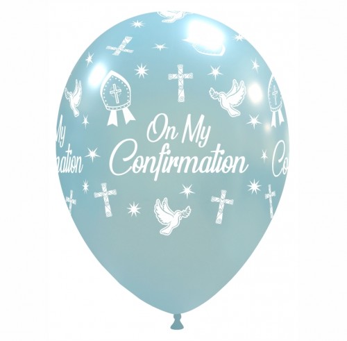 Crozier 12" 'On My Confirmation' Sky Blue Latex 50ct