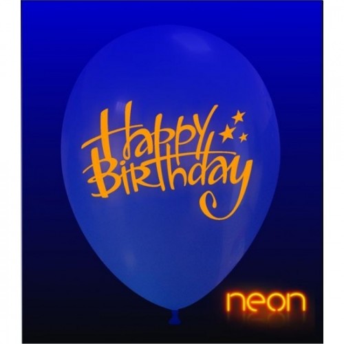 Superior 12" NEON Happy Birthday Latex 50ct