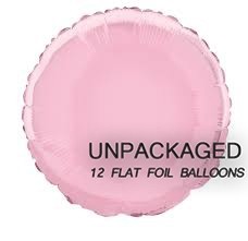 Pastel Pink - Round Shape - 18" foil balloon (Pack of 12, Flat)
