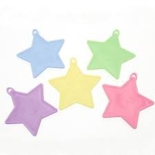 Pastel Star Assorted Plastic Weights x50