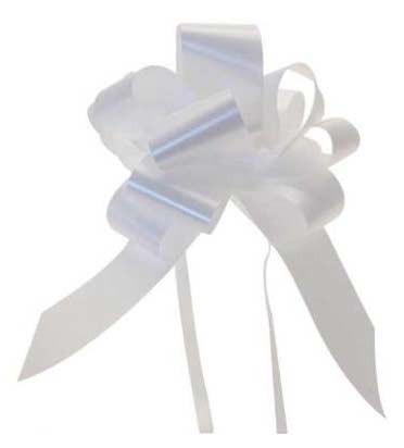 White Pull Bow 50mm - Pack of 20