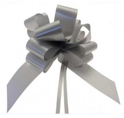 Silver Pull Bow 50mm - Pack of 20