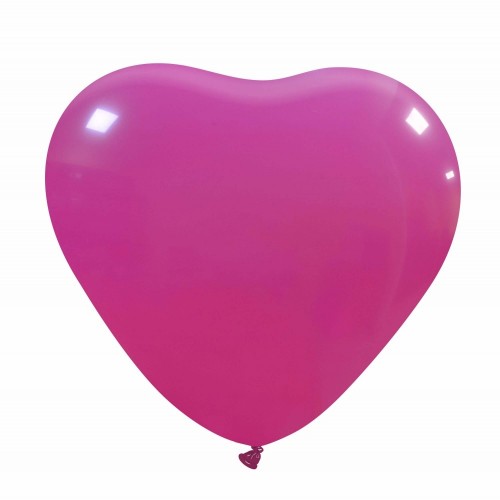 Fuchsia Superior Heart 17" Latex BalloonS 10Ct
