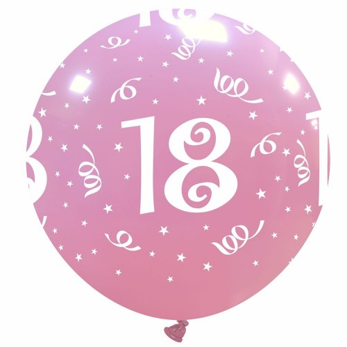 32" Pink 18 Latex Balloon 1Ct