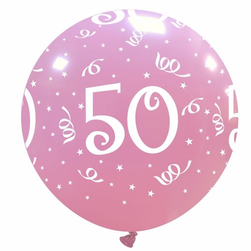 32" Pink 50 Latex Balloon 1Ct
