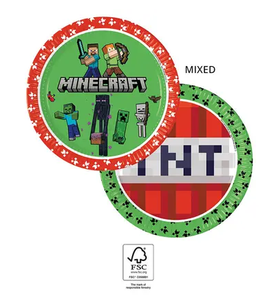 Minecraft Paper Plates 23cm 8ct