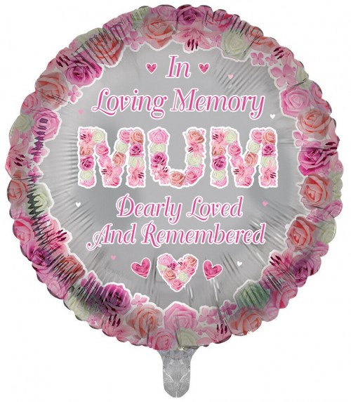 In Loving Memory Mum Dearly Loved and Remembered 18" Foil Balloon