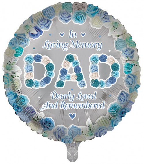 In Loving Memory Dad Dearly Loved and Remembered 18" Foil Balloon