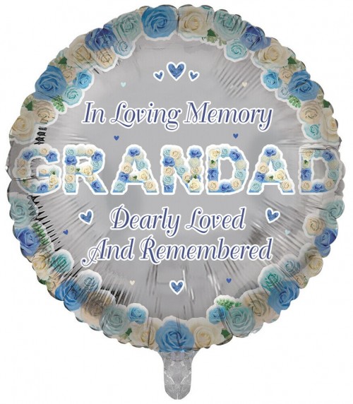 In Loving Memory Grandad Dearly Loved and Remembered 18" Foil Balloon