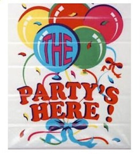 The Party's Here!" Jumbo Hanging Poster - Door Banner