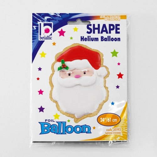 Christmas Santa Cookie 24" Foil Balloon
