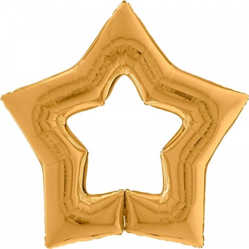 Gold Star Shaped Linkable 48" Grabo Foil Balloon (Unpackaged)