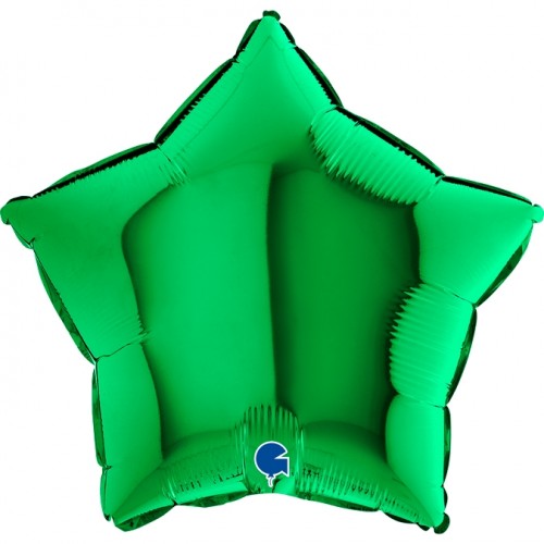 Star 18" Green Foil Balloon GRABO Flat