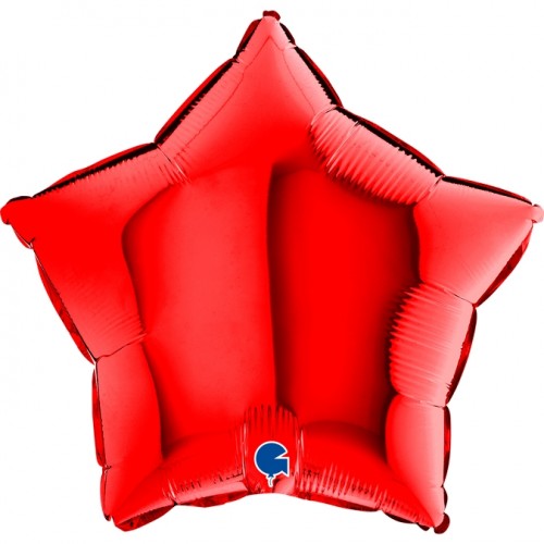 Star 18" Red Foil Balloon GRABO Flat