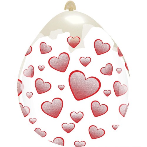 Hearts 18" Clear Stuffing Balloon 10ct