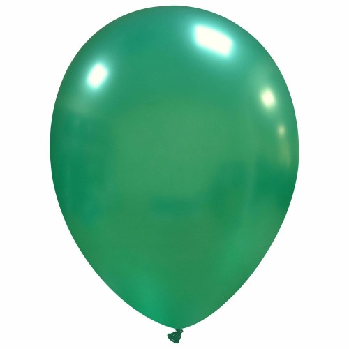 Superior 9" Metallic Dark Green Latex Balloons 100ct