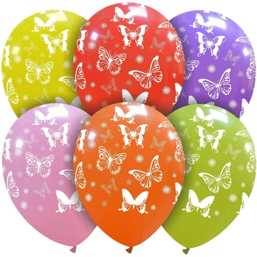 Big Butterflies Superior 12" Latex Balloons 25Ct