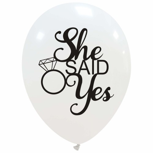 She Said Yes Superior Clarity Range 12" Latex Balloons 25Ct
