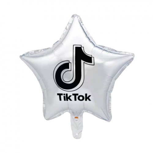 TIKT0K Silver Star 18" Foil Balloon (unpackaged)