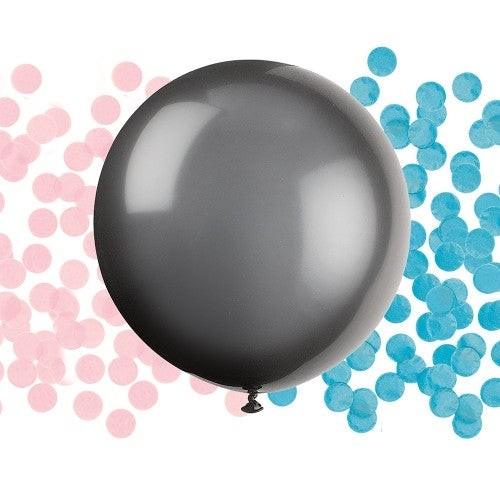 Gender Reveal 24" Latex Balloon With Confetti