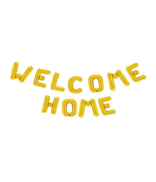 Welcome Home 16" Gold Foil Balloons (11 Balloons w string)