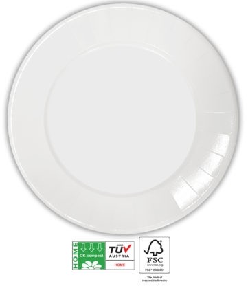 COMPOSTABLE White Paper Plates 23 cm FSC 10ct