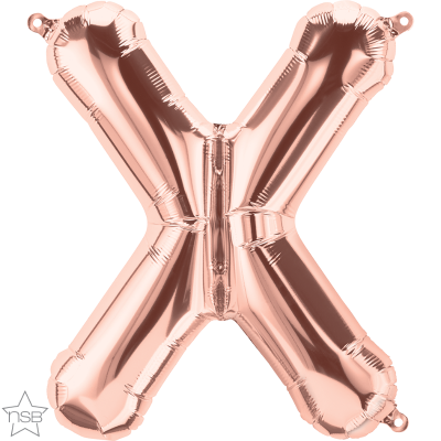 Rose Gold Air Filled 16" Letter X Foil Balloon