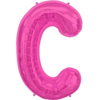 Hot Pink Letter C Shape 34" Foil Balloon