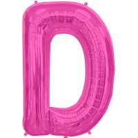 Hot Pink Letter D Shape 34" Foil Balloon
