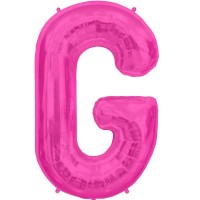 Hot Pink Letter G Shape 34" Foil Balloon