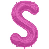 Hot Pink Letter S Shape 34" Foil Balloon