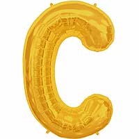 Gold Letter C Shape 34" Foil Balloon