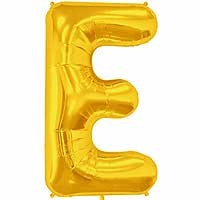 Gold Letter E Shape 34" Foil Balloon