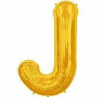 Gold Letter J Shape 34" Foil Balloon