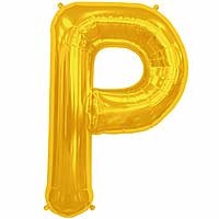 Gold Letter P Shape 34" Foil Balloon