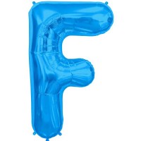 Blue Letter F Shape 34" Foil Balloon 