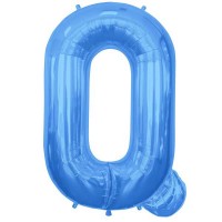 Blue Letter Q Shape 34" Foil Balloon 