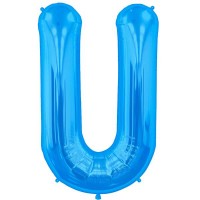 Blue Letter U Shape 34" Foil Balloon 