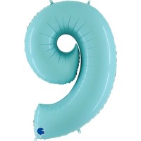 Number 9 Pastel Blue 40" Foil Balloon GRABO